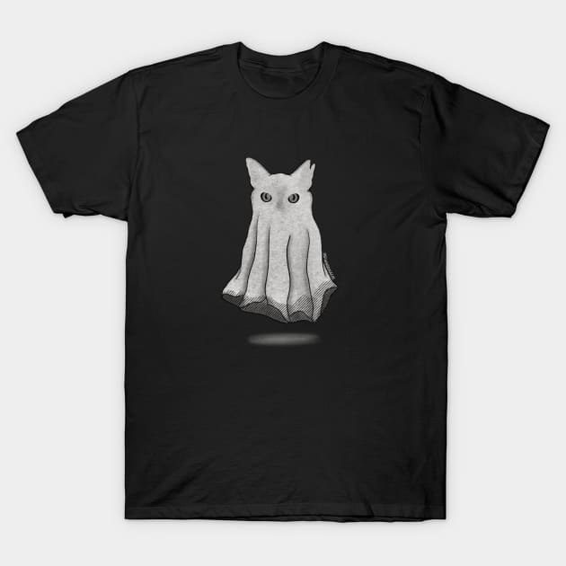 Ghost Cat T-Shirt by Maddy Young